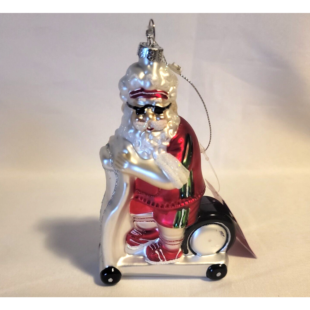 Kohl's Festive Fun Santa on Scooter Ornament NWT